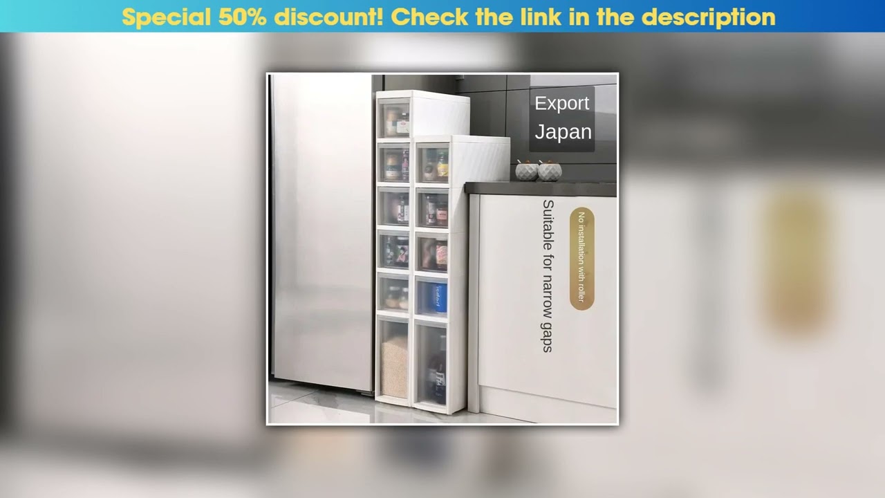 Hot Picks Multi-Layer Plastic Gap Storage Rack Floor to Ceiling Kitchen Organizer Waterproof Sealed