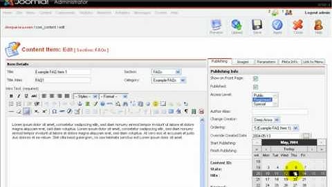 20) How to Control Publishing Features of Content in Joomla?