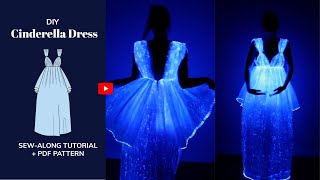 DIY Cinderella Fiber Optic Light Up Dress Tutorial - tintofmintPATTERNS