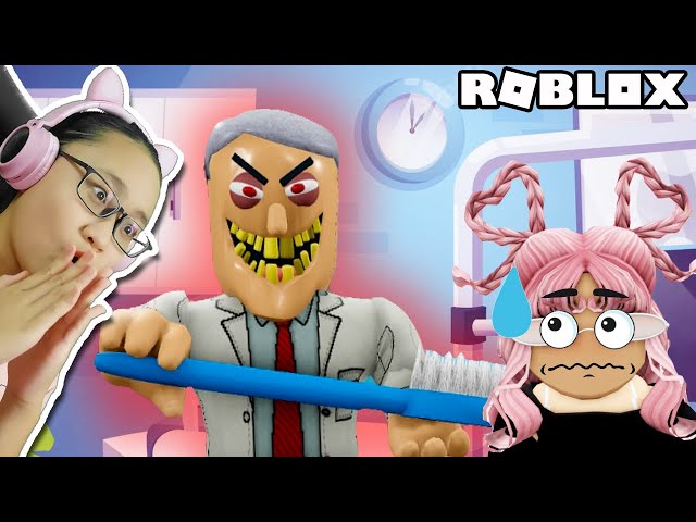 Escape Bob The Dentist Obby Roblox -He's Gonna Brush My TEETH??!!! class=