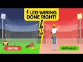 Cricket net stadium LED focus light electrical wiring installation #cricket #cricketnetwork #wiring