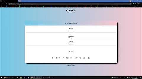 Contador e Tabuada em Javascript HTML CSS