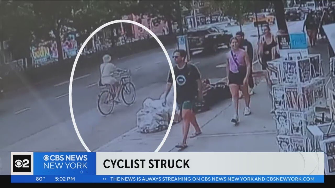 Cyclist recovering after being struck by driver fleeing NYPD - YouTube