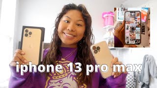 IPHONE 13 PRO MAX UNBOXING + setup & camera comparison!