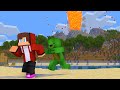 Maizen  escape from volcanic island  minecraft animation jj  mikey