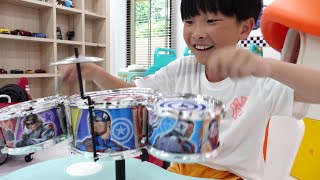 Yejoon's drum toy play with music activity shopping play.