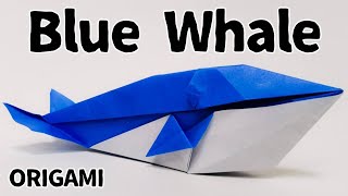 Origami Blue Whale -How to make-  折り紙 クジラ 折り方