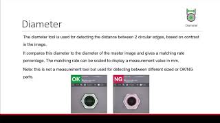 Tools | Diameter | KEYENCE IV3 Vision Sensor Support