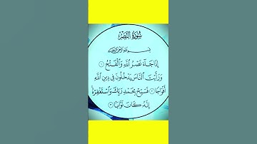 سورة النصر بصوت القارئ صالح  #اكسبلور #المصحف #القارئ #تيك_توك #الرحمن