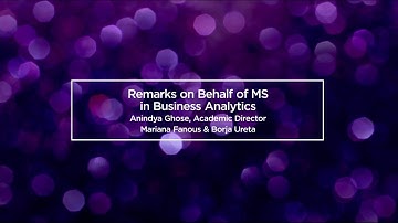 Remarks on Behalf of MS in Business Analytics | NYU Stern Executive Programs 2020 Celebration