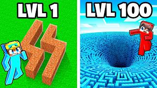 LEVEL 1 vs. LEVEL 100 MAZE Minecraft
