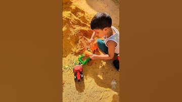 Baby Loading Sand into the Tractor 🚜 KJ❤️ #baby #tractor #babyactivities #trending #play #short