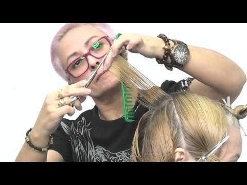 Видео: Градуиран боб за средна коса с бретон