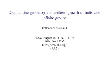 ICM2014 VideoSeries IL7.3: Emmanuel Breuillard on August15Fri
