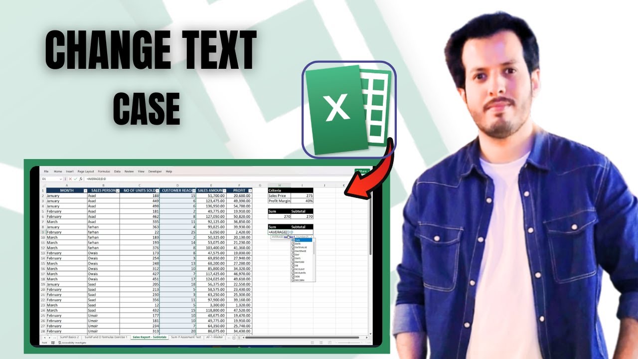 Change Text Case in Excel | UPPER, LOWER & PROPER Functions Explained ...
