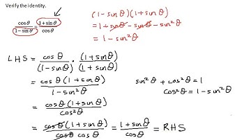Verify Trigonometric Identity Using Conjugates: cos(theta)/(1-sin(theta))=(1+sin(theta))/cos(theta)