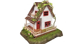 Diy miniature dollhouse with cardboard