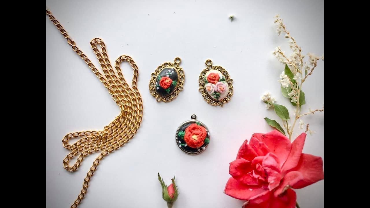 DIY MINI EMBROIDERY NECKLACE / COLLAR BORDADO EN MINIATURA