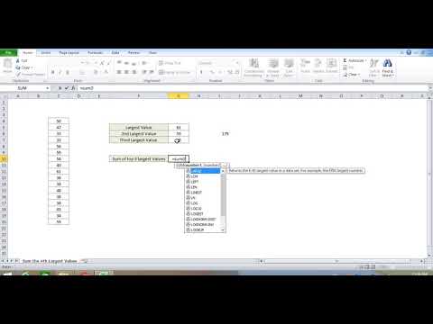 MS Excel - Sum of 1st, 2nd & 3rd (nth) largest values in a range by Excel Freak | Video 7