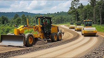 How to Use Amazing Powerful LiuGong & SDLG Motor Grader Leveling Gravel for New Foundation Road