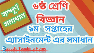 Class six (Science) 9th Week Assignment 2021৬ষ্ঠ শ্রেণির বিজ্ঞান ৯ম সপ্তাহের অ্যাসাইনমেন্ট 2021