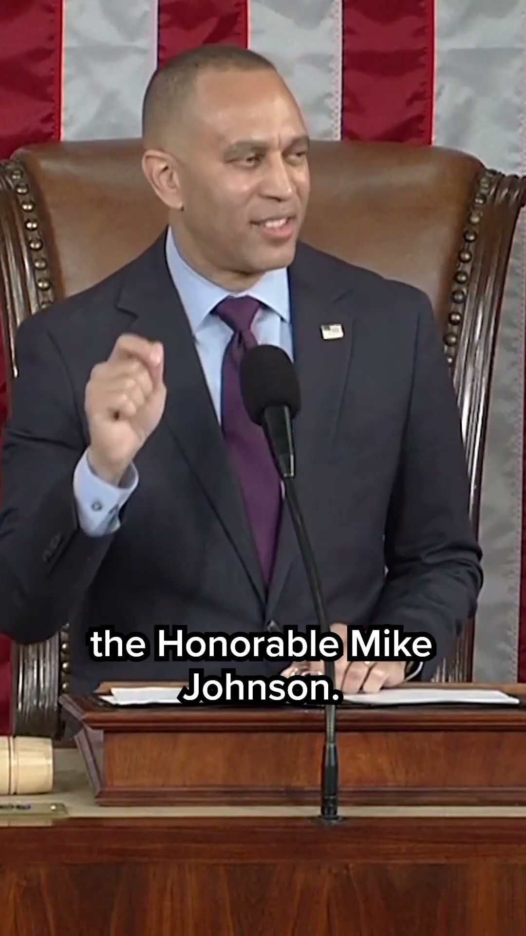 Jeffries hands Johnson the speaker's gavel