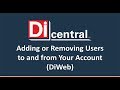 How to add and remove users from your dicentral account diweb
