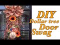DIY Dollar Tree Door Swag Fall Wreath | Fall Crafts