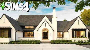 BASE GAME MODERN TRANSITIONAL FAMILY ESTATE: Curb Appeal Recreation ~ Sims 4 Speed Build (No CC)