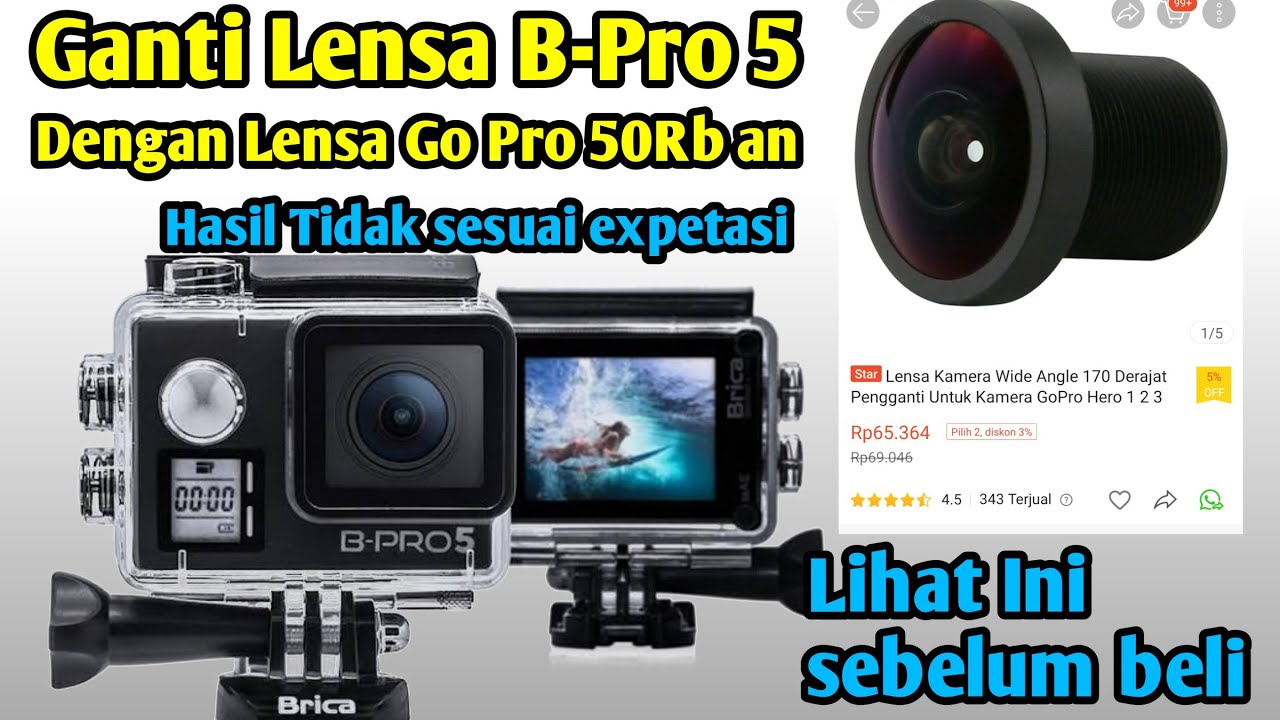 GANTI LENSA B-PRO 5 DENGAN LENSA GO-PRO 170°