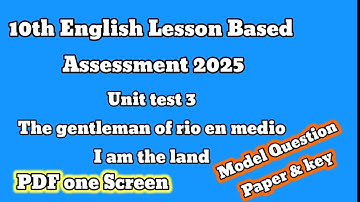 10th English unit test 3 question paper with answers 2025. 10th English Unit test 3 @learneasilyhub 