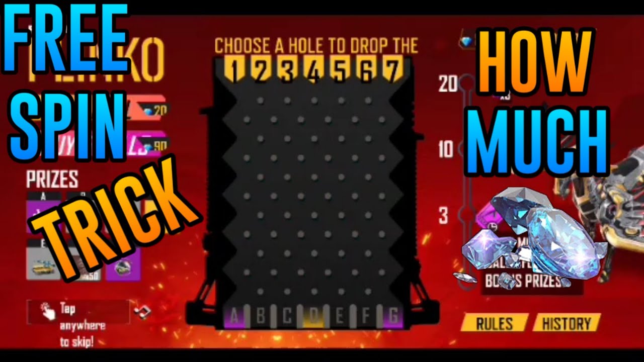 PLINKO SKYING EVENT ONE SPIN TRICK|| FREE FIRE