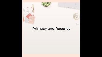 Primacy and recency. Why can