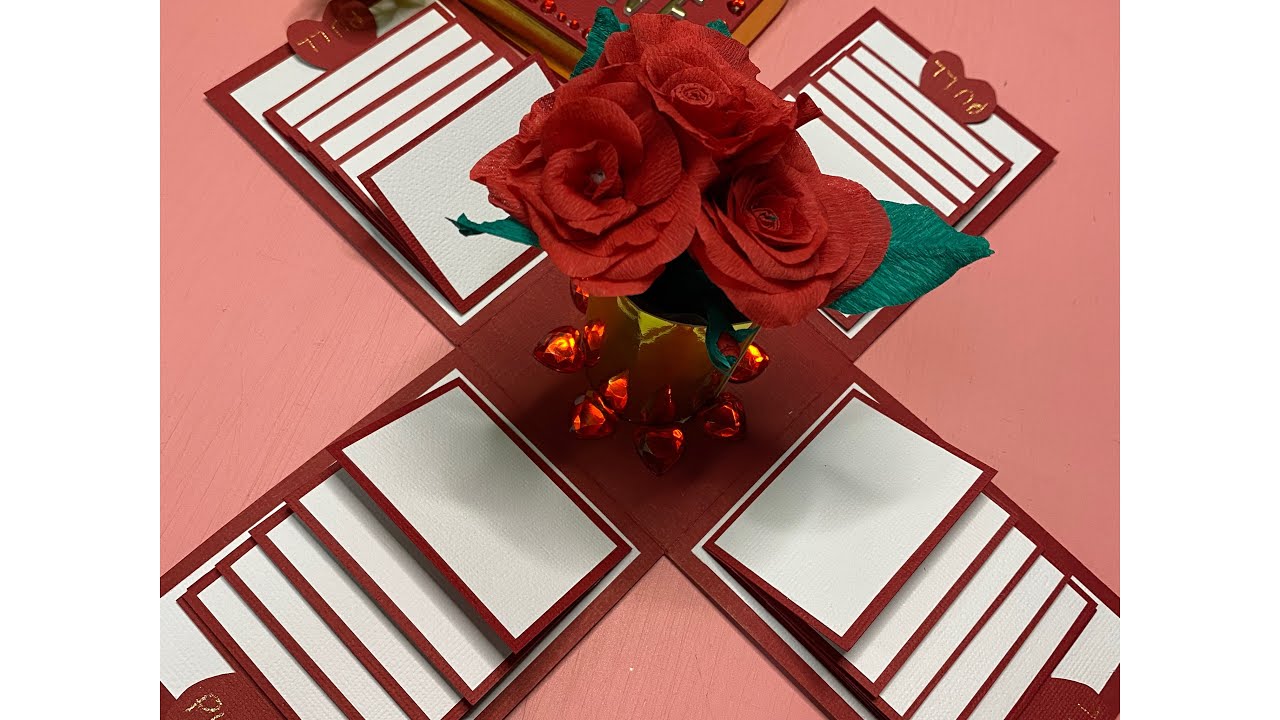 Valentines Day Explosion Box / Gift Box tutorial with Waterfall inserts ...