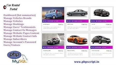 PHP Car Rental Website | Online Car Rental System Using PHP and MySQL With Source Code