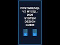 PostgreSQL vs MySQL: 2026 System Design Guide #Shorts