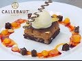 Chef Peter Joyner creates a chocolate brownie with Arriba milk chocolate mousse