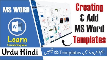 How to Creating Templates in MS Word Urdu Hindi | MS Word Custom Templates | MS Word Tips 2021