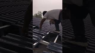 Ceramic roof tile installation process #machine #goodtools #shorts