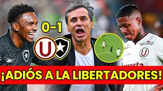 ¡ELIMINADO! UNIVERSITARIO CAYÓ 0-1 CON BOTAFOGO Y LE DIJO ADIÓS A LA LIBERTADORES