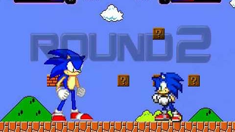 TheMattalocalypse Random Mugen Battle - 053 - Sonic V2 VS. Sonic 16 bit