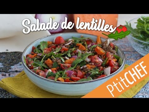 recette-de-salade-de-lentilles,-patate-douce,-roquette,-tomates,-oignon-rouge---ptitchef.com