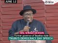 What Senator Dickson said about President Tinubu's democracy day speech