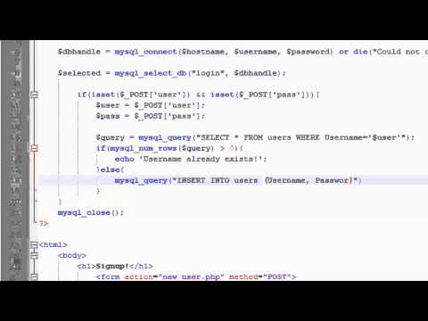 PHP MySQL Login Tutorial - Check if Username Exists