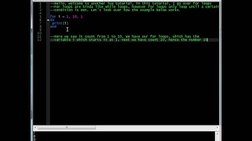 Lua Tutorial 05 - For Loops