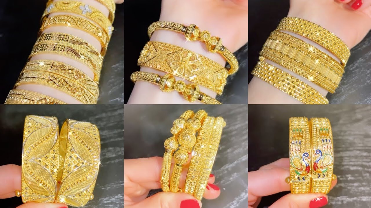 Sone Ke Kangan Ki Latest Design | Designer Gold Bangles Set ...