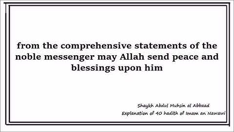 A comprehensive Islamic principle - Shaykh Abdul Muhsin al Abbaad