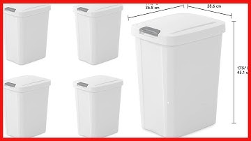 Great product -  Sterilite 10438004 7.5 Gallon TouchTop Wastebasket, White w/ Titanium Latch, 4-Pack