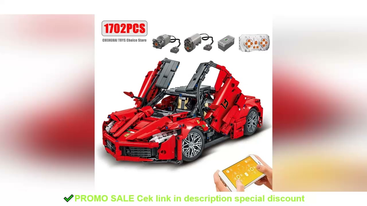 Technical APP Remote Control Moter Power Sport Car Building Block MOC Super Racing Vehicle Model Bri