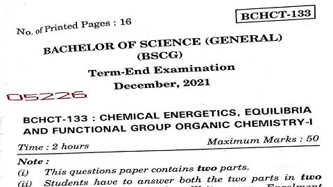 BCHCT-133 Question Paper | All Solved Assignment || July 2021-22 || BSCG || EM #Ignou #help